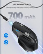 Mouse Inalámbrico TECKNET Bluetooth 5.0 + 2.4G Recargable 4800 DPI 7 Botones Silencioso - Imagen 3