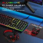 BlueFinger Combo Gamer RGB 4 en 1 Teclado Retroiluminado + Mouse Gaming + Auriculares con Micrófono + Alfombrilla - Imagen 4