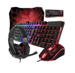 Orzly Hornet RX-250 Combo Gamer 4 en 1 Teclado RGB + Mouse Gaming + Auriculares con Micrófono + Alfombrilla
