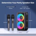 PWBSLAI Altavoz Bluetooth Portátil con 2 Micrófonos Inalámbricos – Altavoz de Fiesta con Luces LED - Imagen 7