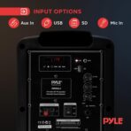 Pyle Altavoz PA Karaoke Bluetooth 600W – Portátil con Micrófono Inalámbrico - Imagen 4
