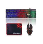 BlueFinger Combo Gamer RGB Teclado Retroiluminado + Mouse Gaming LED + Alfombrilla USB para PC y Laptop