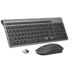 JOYACCESS Teclado y Mouse Inalámbricos 2.4G – Combo Ergonómico Delgado con Nano Receptor USB para PC, Laptop y Windows
