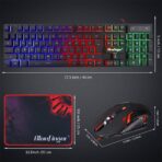 BlueFinger Combo Gamer RGB Teclado Retroiluminado + Mouse Gaming LED + Alfombrilla USB para PC y Laptop - Imagen 5