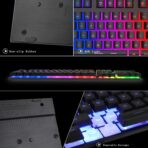 BlueFinger Combo Gamer RGB Teclado Retroiluminado + Mouse Gaming LED + Alfombrilla USB para PC y Laptop - Imagen 4