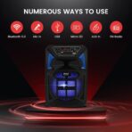 Pyle Altavoz PA Bluetooth Portátil 400W – Karaoke con Micrófono - Imagen 3