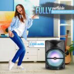 Pyle Sistema de Bocina PA Portátil Bluetooth 800W – Altavoz DJ con Subwoofer de 12", Entrada USB, SD, AUX y Micrófono - Imagen 4