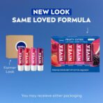NIVEA Lip Care Bálsamo Labial Tintado Frutal – Hidratación y Color 3-en-1 – Sabores Cereza, Fresa, Mora y Sandía – Pack de 4 (0.17 oz c/u) - Imagen 4