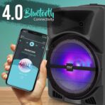 Pyle Sistema de Bocina PA Portátil Bluetooth 800W – Altavoz DJ con Subwoofer de 12", Entrada USB, SD, AUX y Micrófono - Imagen 5