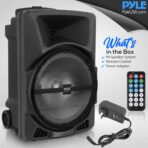 Pyle Sistema de Bocina PA Portátil Bluetooth 800W – Altavoz DJ con Subwoofer de 12", Entrada USB, SD, AUX y Micrófono - Imagen 2