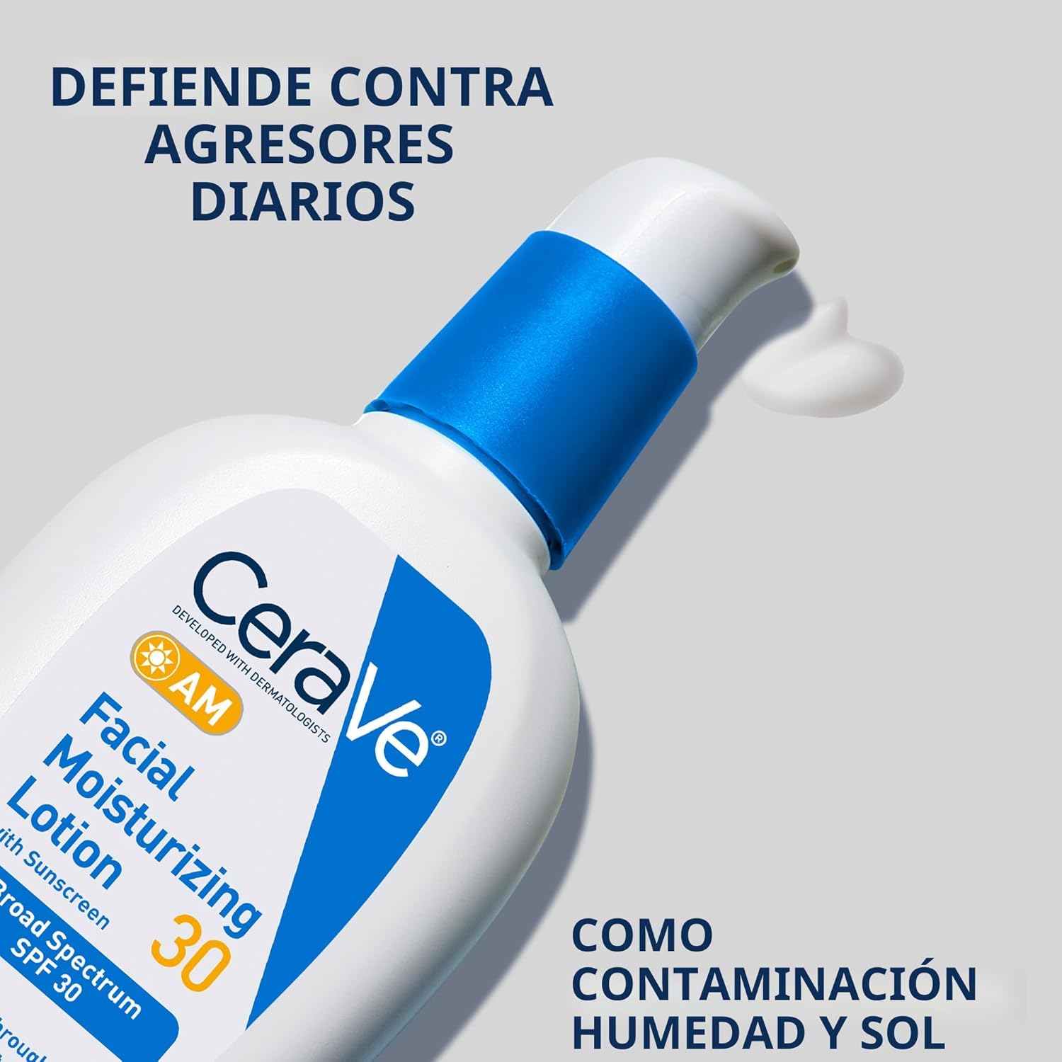 CeraVe AM Oil-Free Moisturizing Facial Lotion SPF 30 with Hyaluronic Acid and Niacinamide 3oz - Image 3
