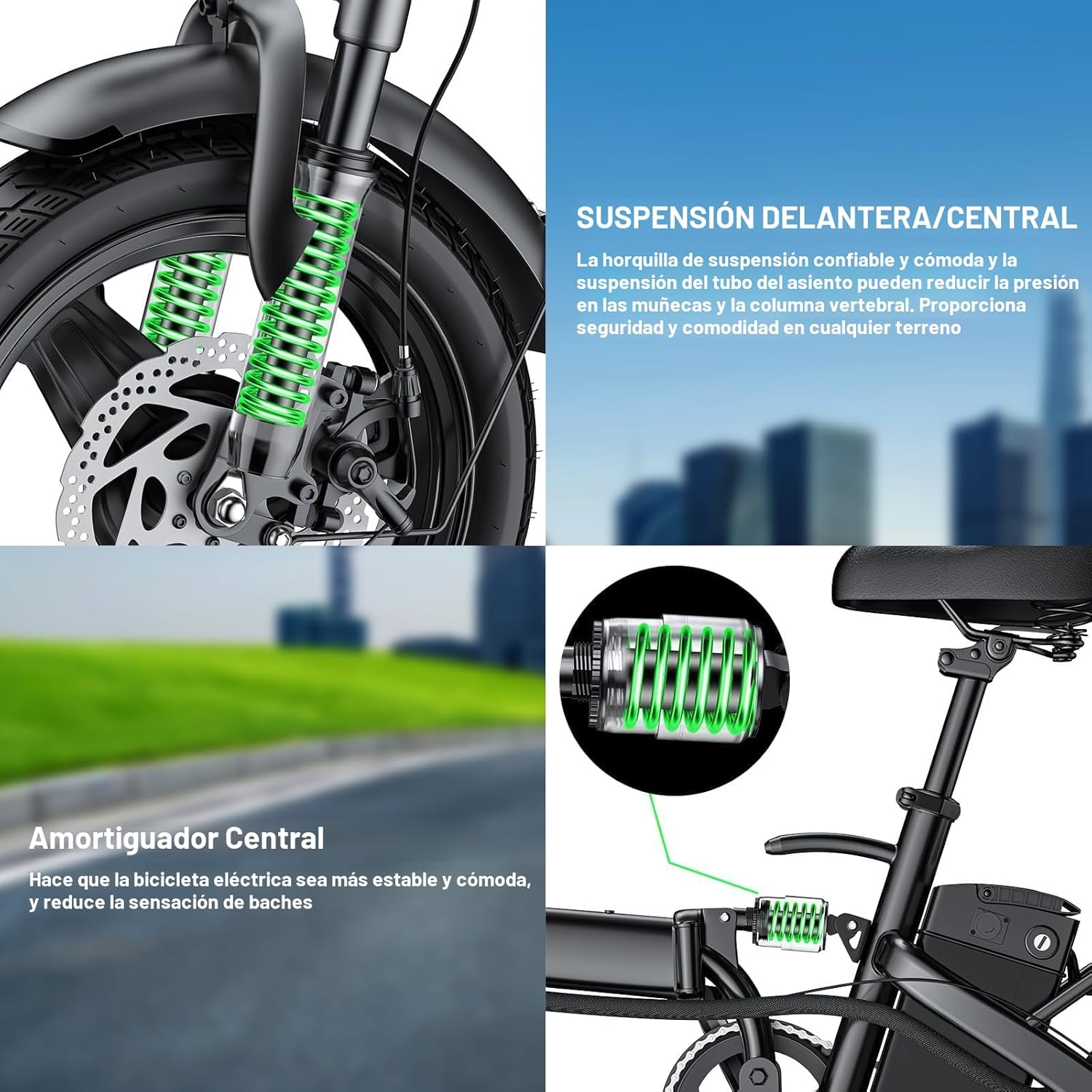 1200W Peak 24MPH Foldable Adult Electric Bike with 48V Removable Battery - Image 3