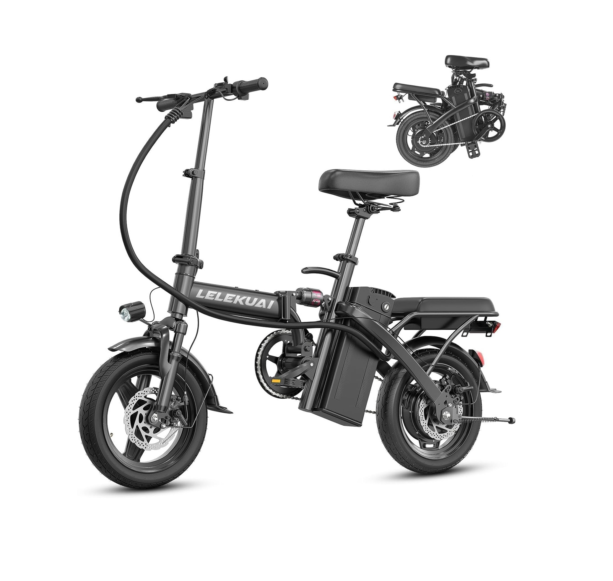 1200W Peak 24MPH Foldable Adult Electric Bike with 48V Removable Battery