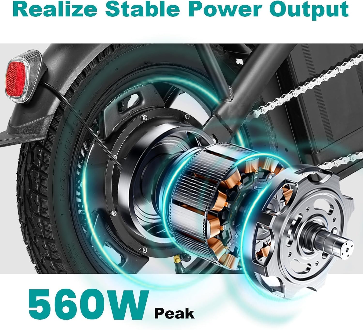 1200W Peak 24MPH Foldable Adult Electric Bike with 48V Removable Battery - Image 7