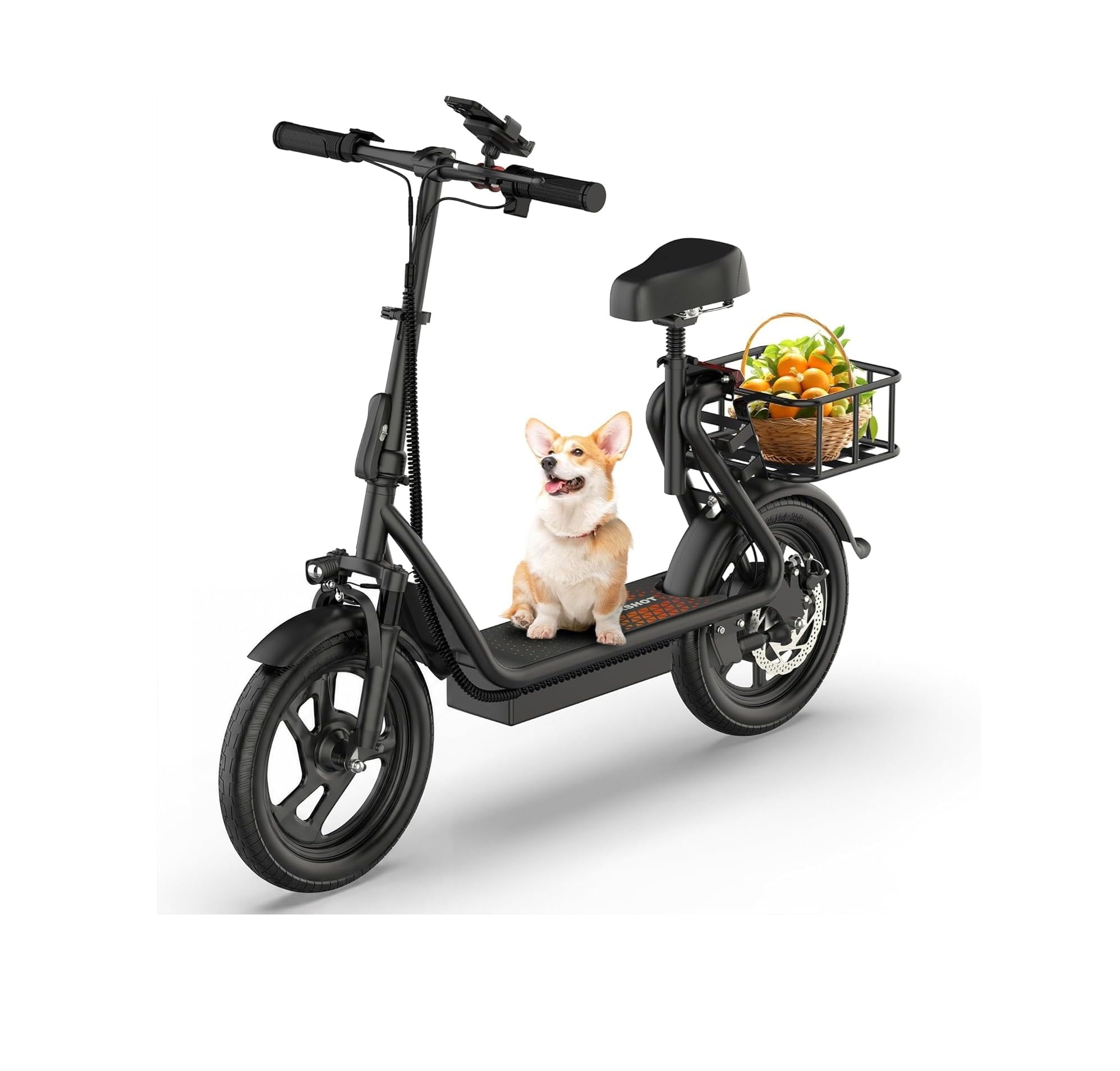 350W/500W Foldable Electric Scooter up to 22MPH with Seat, Dual Suspension and App