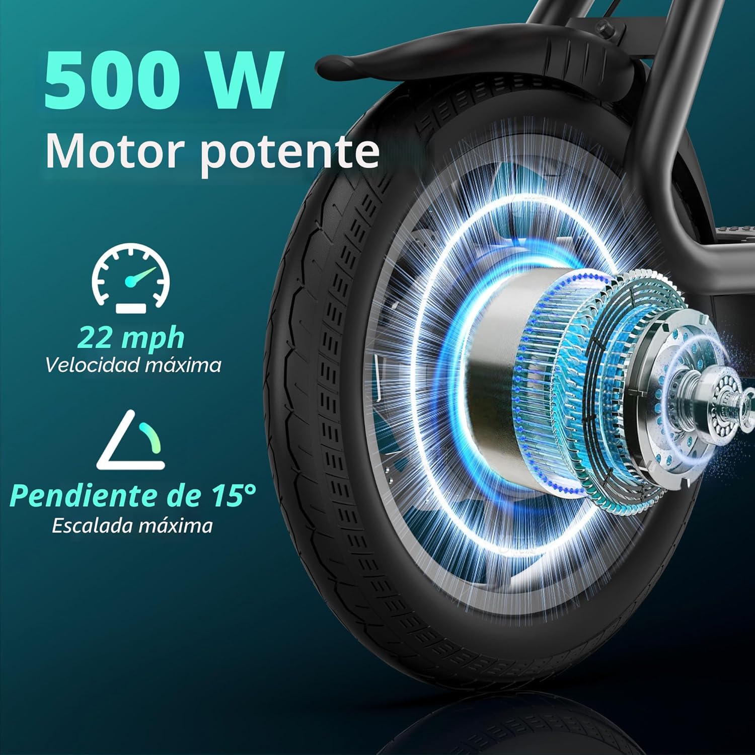 350W/500W Foldable Electric Scooter up to 22MPH with Seat, Dual Suspension and App - Image 2
