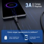 Cable 1Hora CAB252 Tipo C a Tipo C 1M 3A para Carga Rápida y Datos - Imagen 5