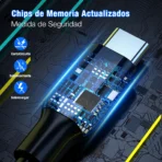 Cable 1Hora CAB252 Tipo C a Tipo C 1M 3A para Carga Rápida y Datos - Imagen 3