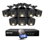 Sistema de Cámaras de Seguridad ANNKE 8 Canales con DVR H.265+, 8 Cámaras 1080p, Visión Nocturna, IP66 y Disco Duro 1TB