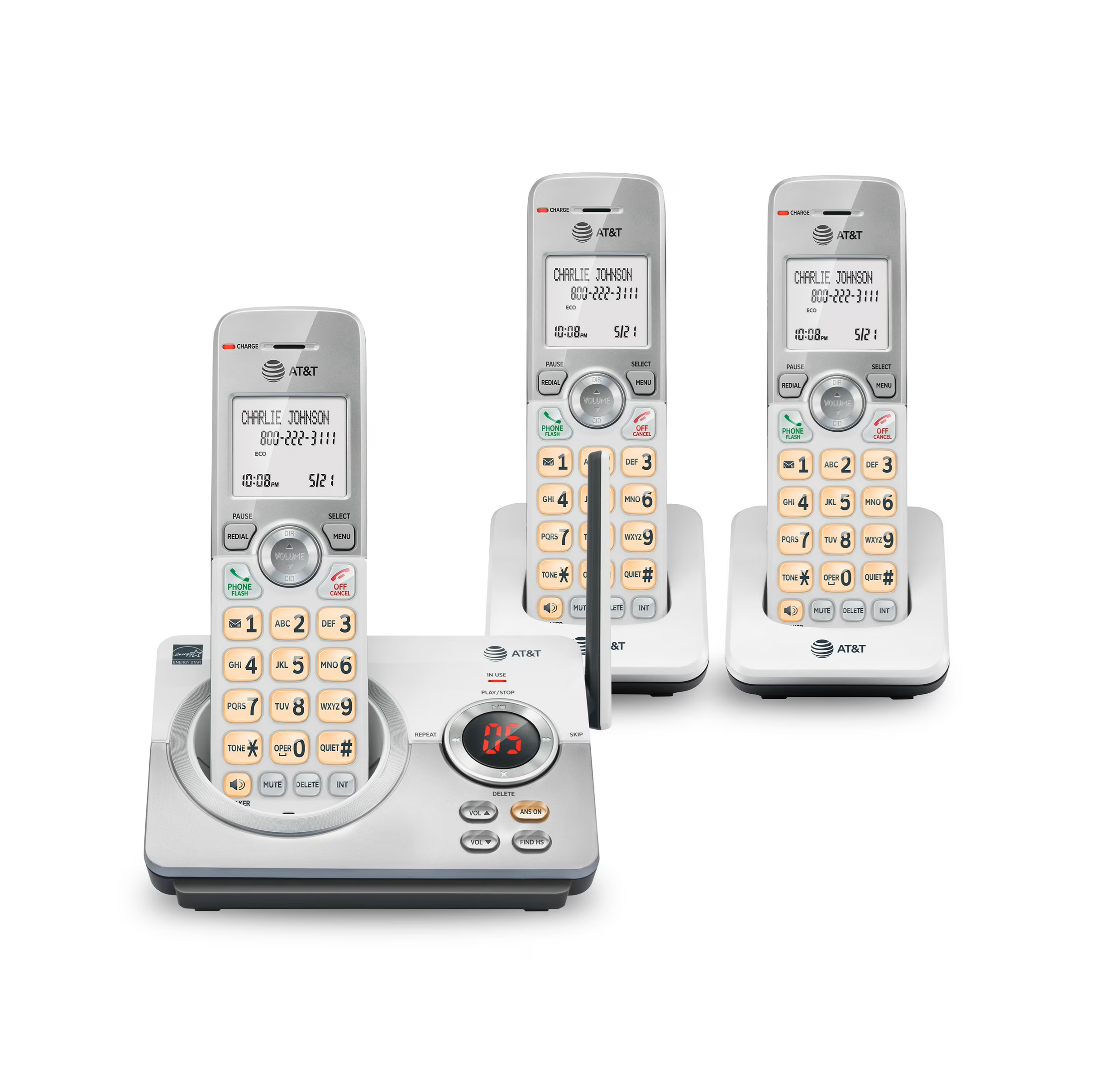 Teléfono Inalámbrico AT&T EL52319 con 3 Auriculares, Contestadora, Caller ID y DECT 6.0