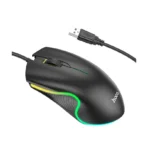 Hoco. GM19 - Ratón para juegos con cable iluminado USB negro