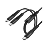 Hoco X123 Victory - Cable de carga 2 en 1 USB-C a USB-C negro