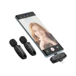 Hoco L15 - Dual-mic clip-on inalambrico digital microfono(iP/Type-C) 6942007638623 black - Imagen 3