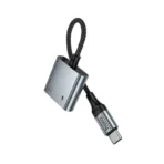 Hoco UPA34 - Digital audio converter Type-C to Type-C+3.5 6942007673556 metal gray - Imagen 3