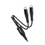 Hoco X123 Victory - Cable de carga 2 en 1 USB-C a USB-C negro - Imagen 3