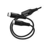 Hoco X123 Victory - Cable de carga 2 en 1 USB-C a USB-C negro - Imagen 4