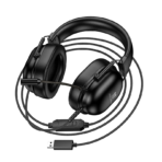 Hoco W113 - Auriculares para juegos USB 7.1 negros con micrófono omnidireccional - Imagen 2