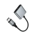 Hoco UPA34A - Convertidor de audio digital Type-C a doble Type-C gris metalizado - Imagen 6