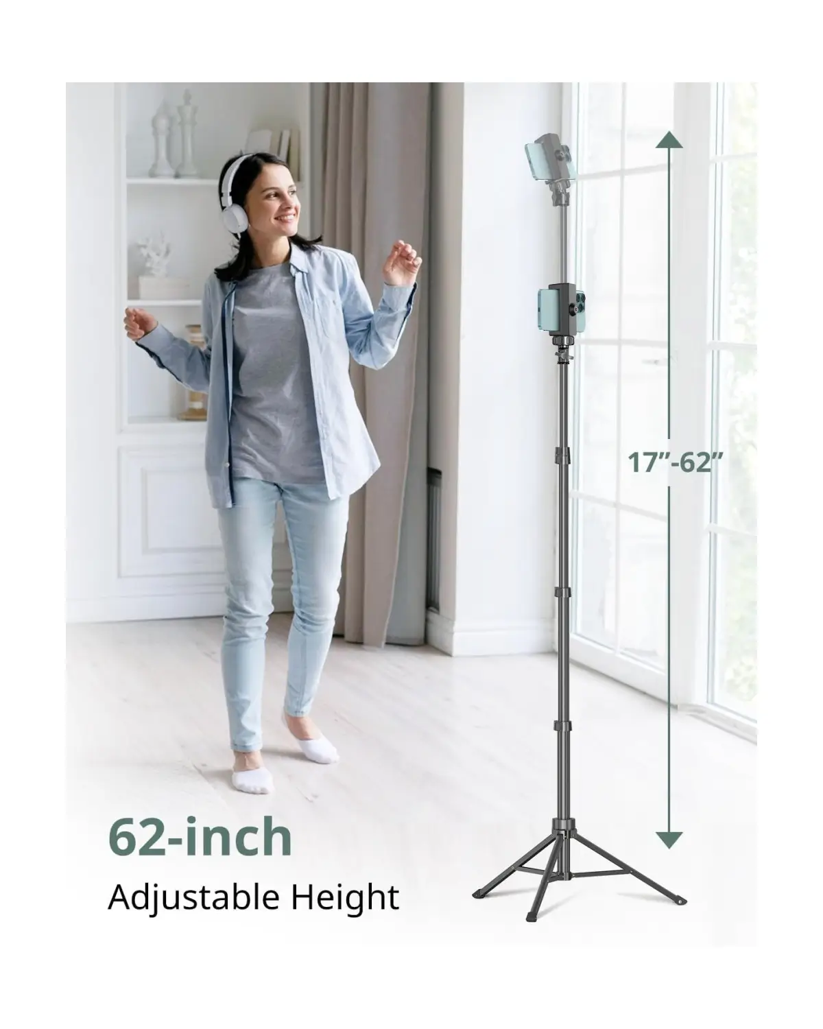 SENSYNE 62-Inch Phone Tripod - Image 2