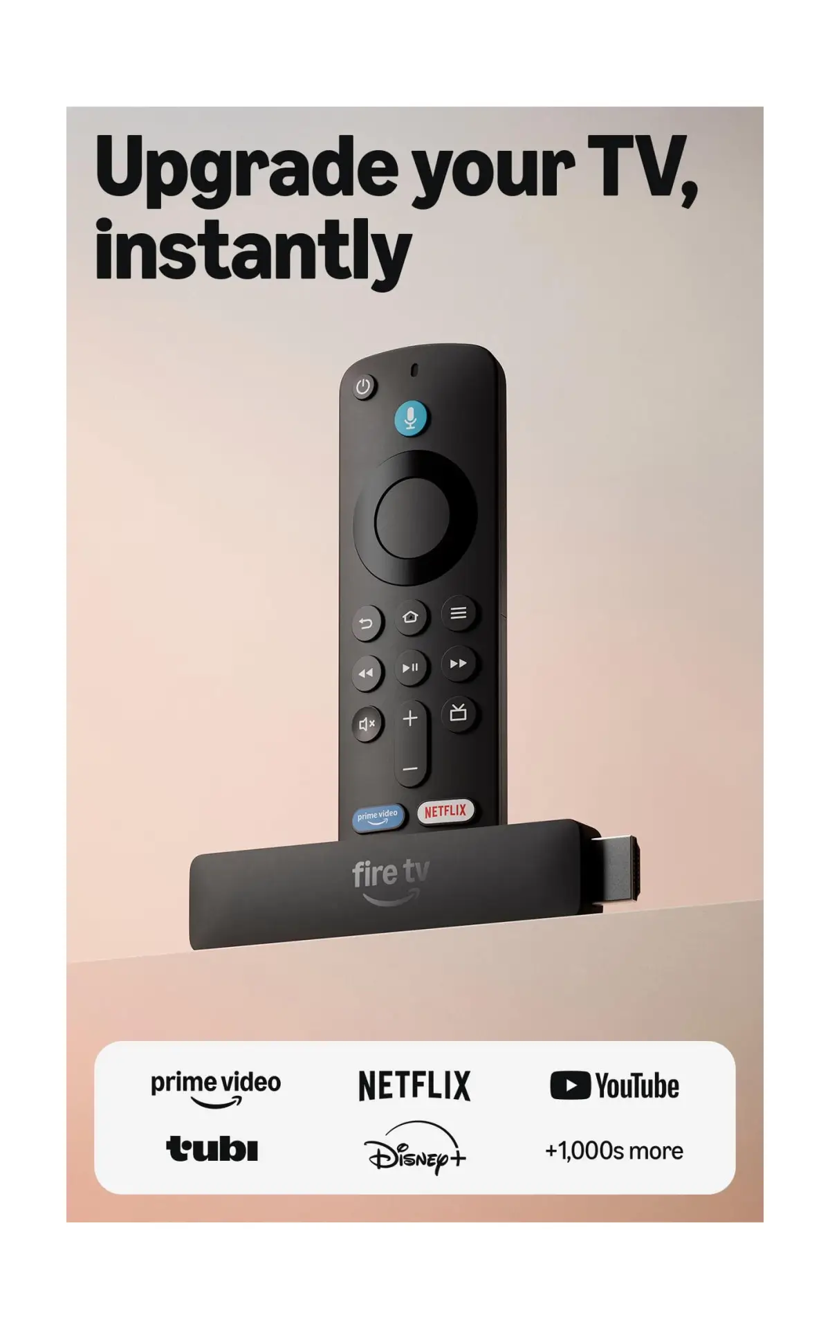 Amazon Fire TV Stick HD (Newest Model): Free Live TV, Alexa Voice Remote