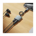 Hoco UPA34A - Convertidor de audio digital Type-C a doble Type-C gris metalizado - Imagen 7