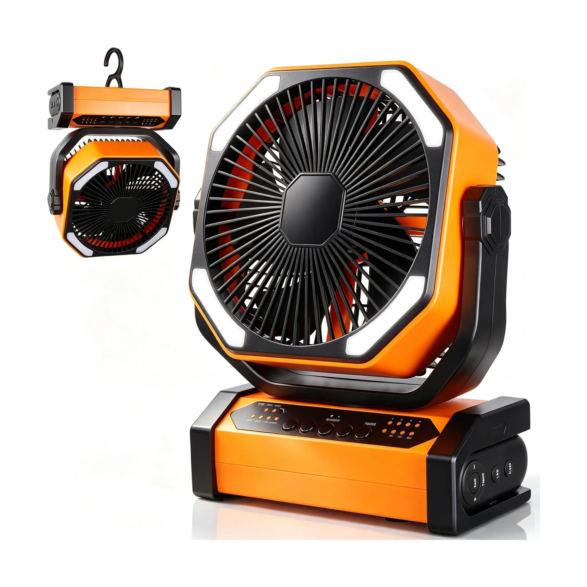 TUIAIAO 8-Inch Rechargeable Portable Fan with Light, Remote Control and Oscillation