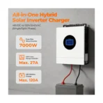 Inversor solar híbrido AURASOLAR AuraSolar 7000W 48V con MPPT 120A y fase dividida - Imagen 2