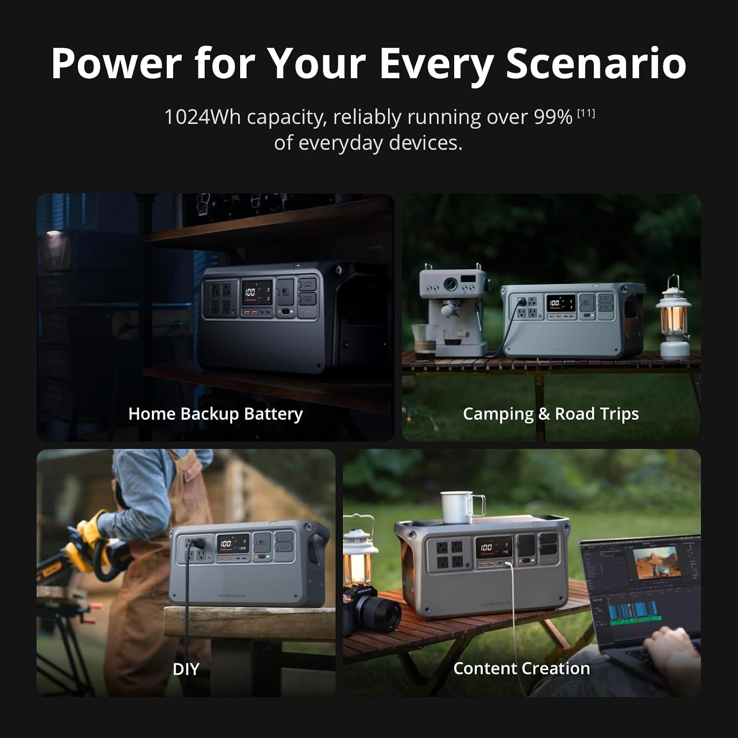 DJI Power 1000 V2 Portable Power Station 1024Wh LFP, 2600W, Fast Charging, UPS and 140W USB-C - Image 5